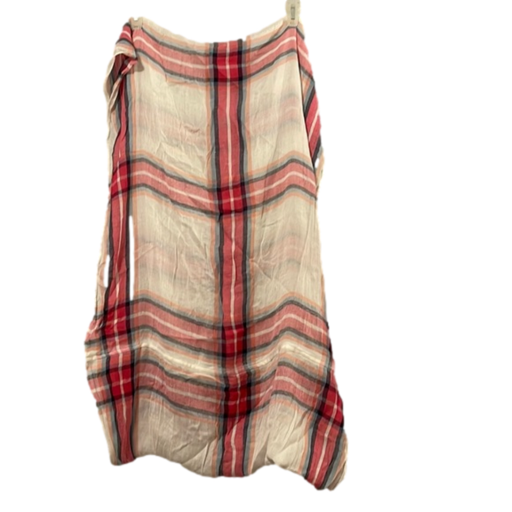 LOFT Lightweight Plaid Scarf in Red, Cream, Black